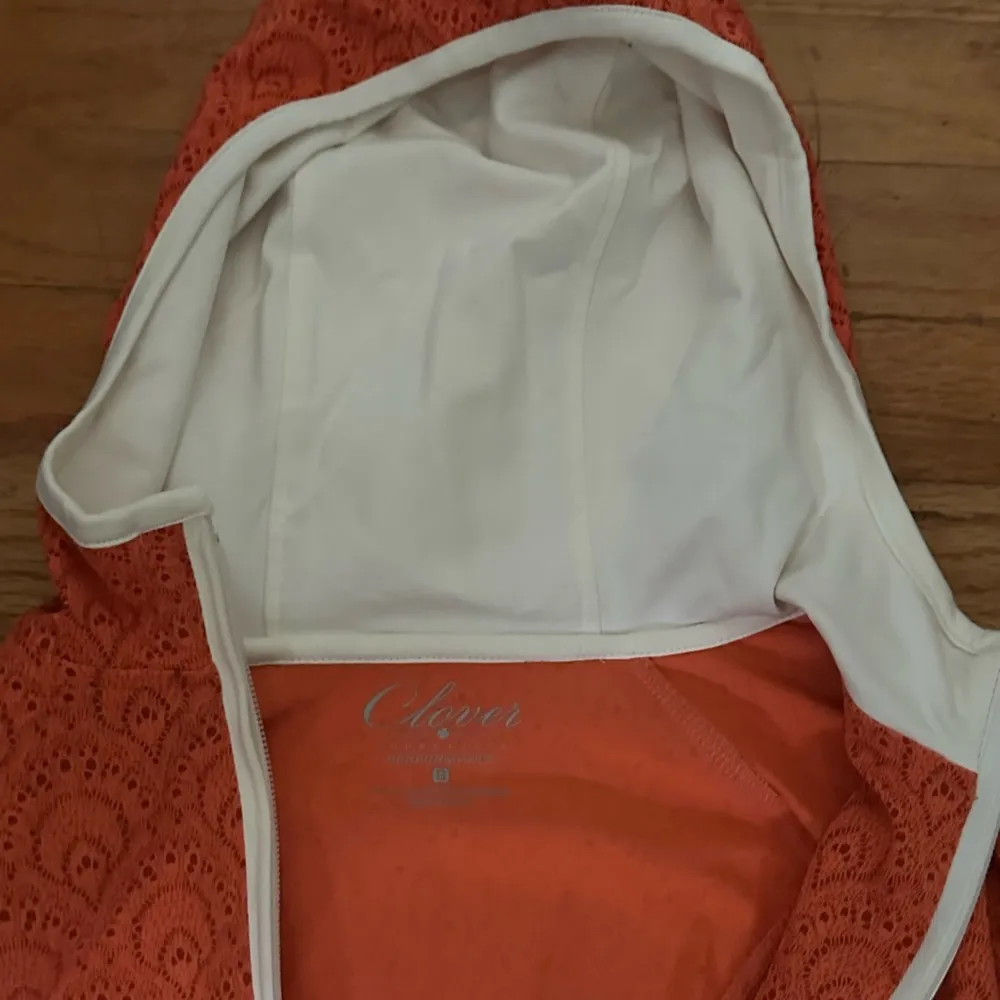 Clover Women’s Orange Zipper Jacket Pullover Size Small - Image 5