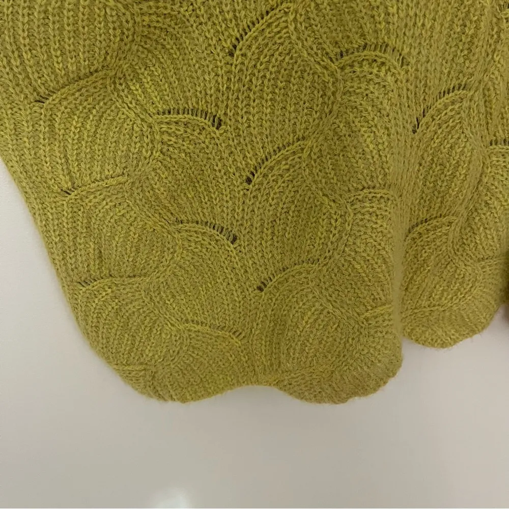 Kori American Plus Xl  green mustard yellow oversized cable knit sweater - Image 7