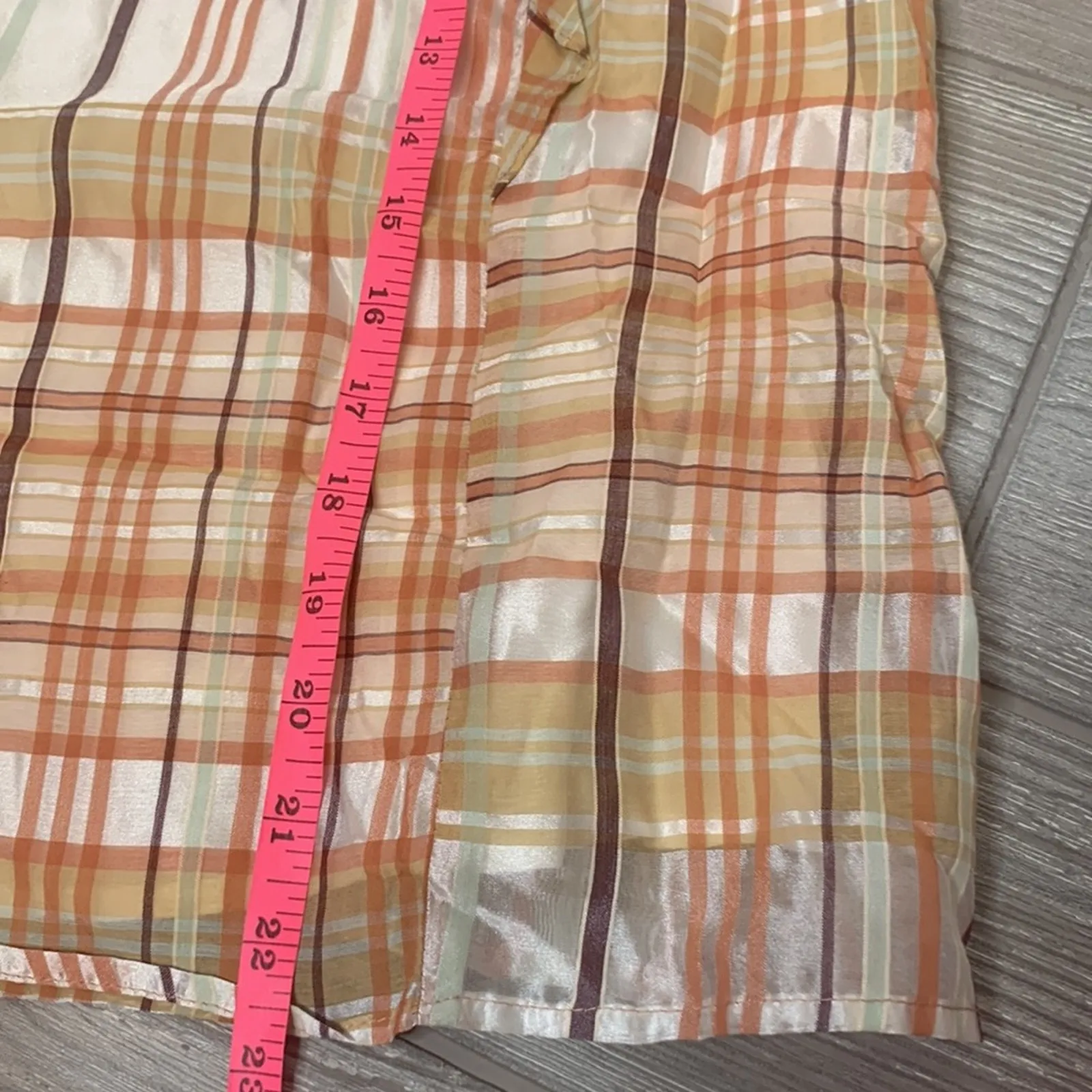 Anthropologie current air plaid structured ruffle organza peasant top sz S - Image 6