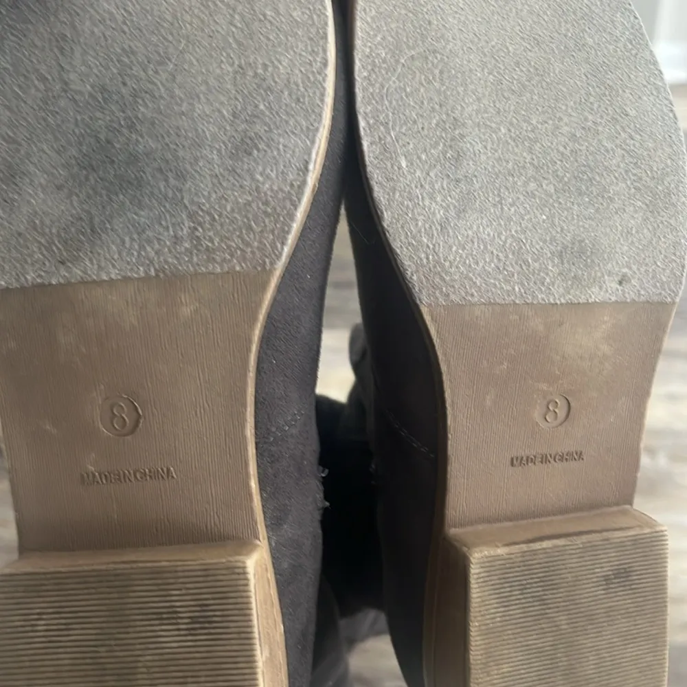 Journee Collection Thigh High cut out gray tall zip up boots size 8 sexy - Image 6