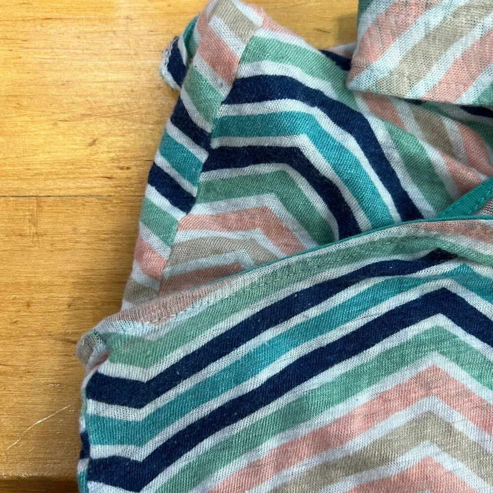 JCP 100% Linen Chevron Print Scoop Neck Women's Tank Top Size Large Lightweight Blue - Image 14