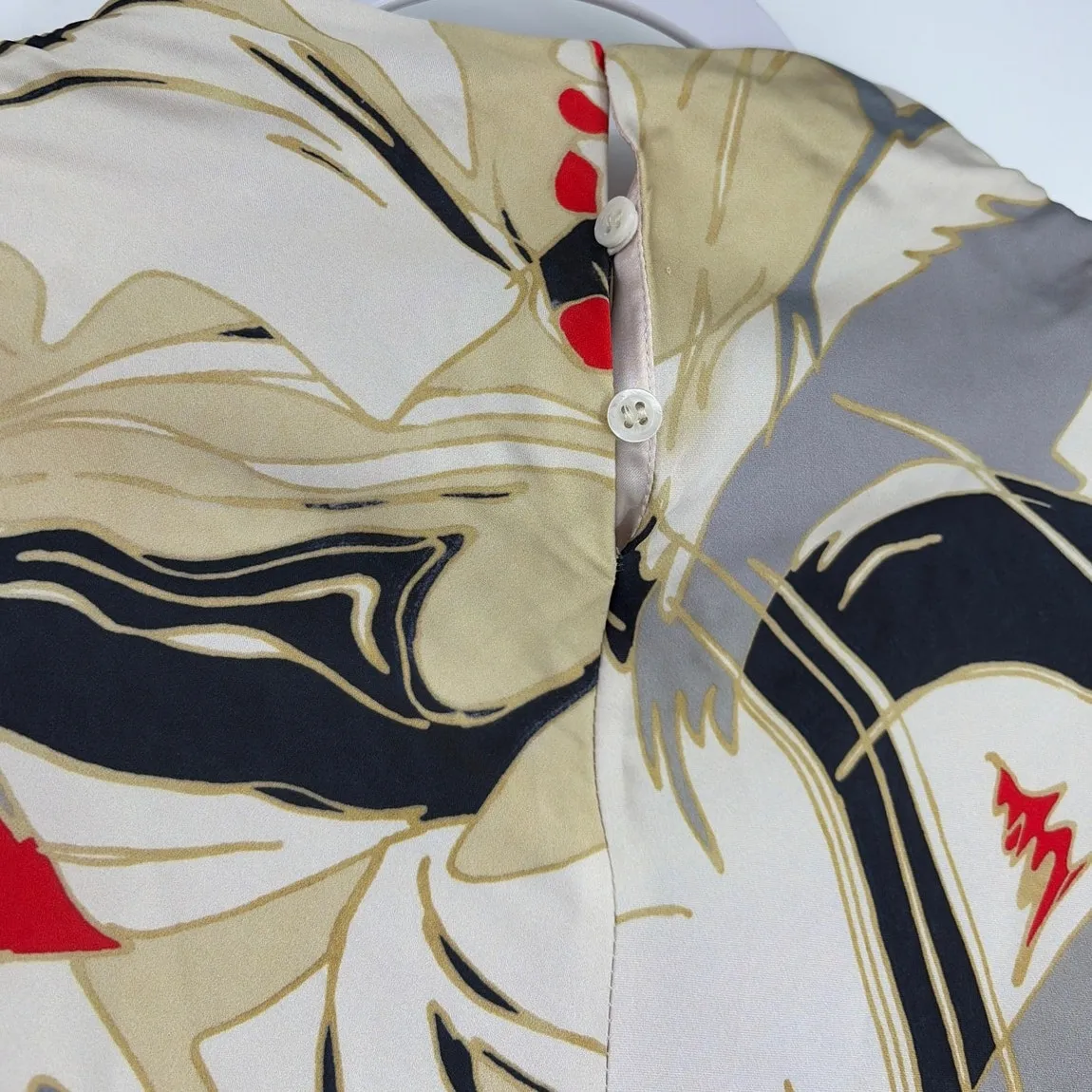 Zara Abstract Midi Dress Sz XS Modern Artsy Satiny High Neck Modern Minimalist - Image 8