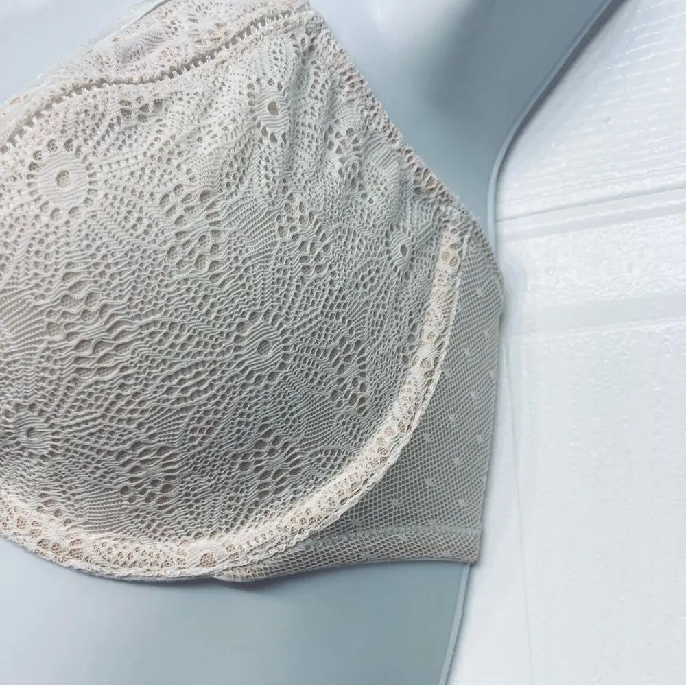 Victoria’s Secret Very Sexy Unlined Demi Bra Front Close Lace Two‎ Tone Sz 32DD - Image 3