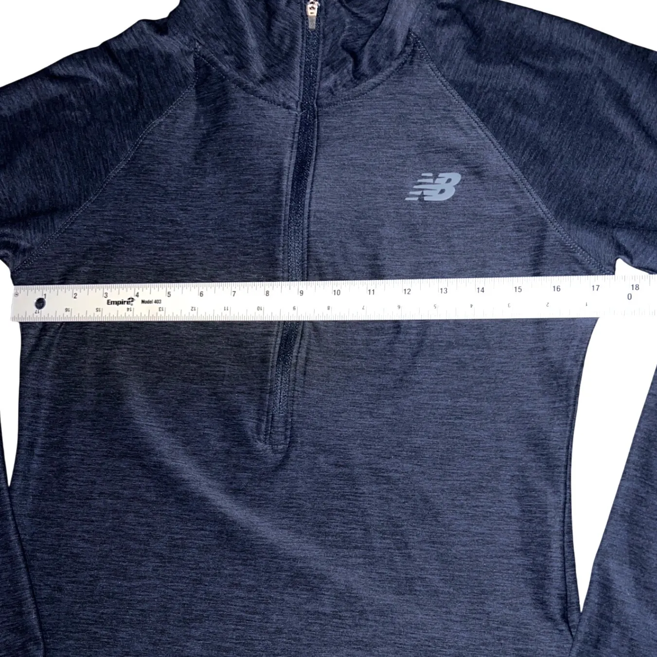 New Balance Sport Spacedye Blue Gray Half Zip Pullover Small‎ EUC - Image 9