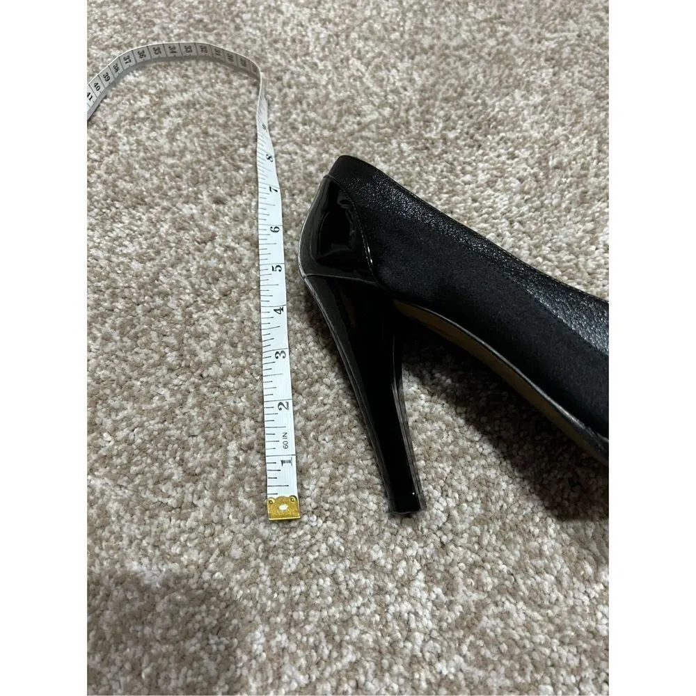 Banfi Zambrelli Black Leather Patent Pump Shoes Slip On Slim Heel size 8.5 Black - Image 4