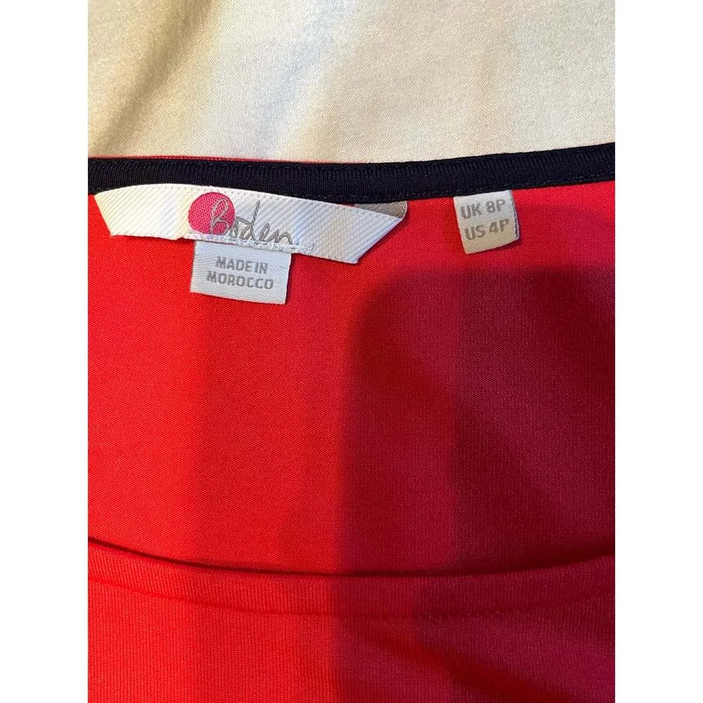 BODEN Lucie Mini Dress Red Jersey Tunic 3/4 Balloon Sleeves Soft Lightweight 4P - Image 6