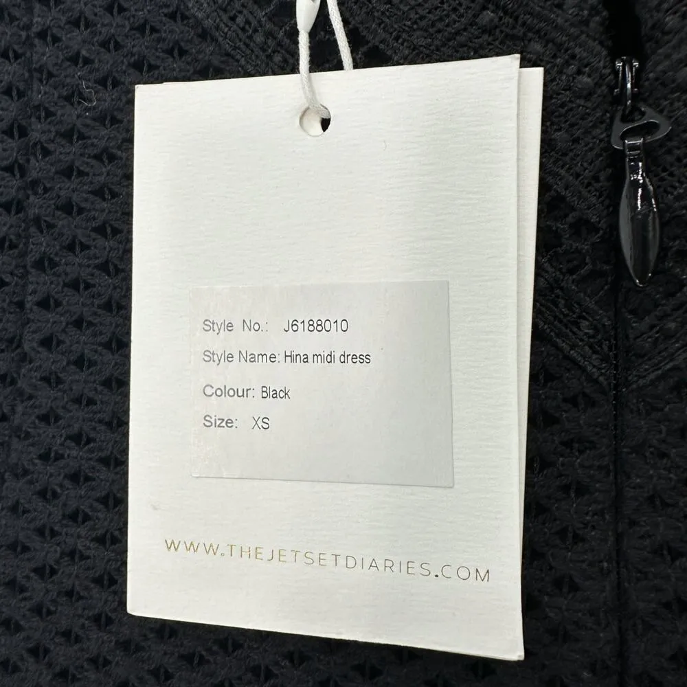 The Jetset Diaries | NWT | XS | TJD Black Crochet Lace Tassels Hina Midi Dress - Image 10