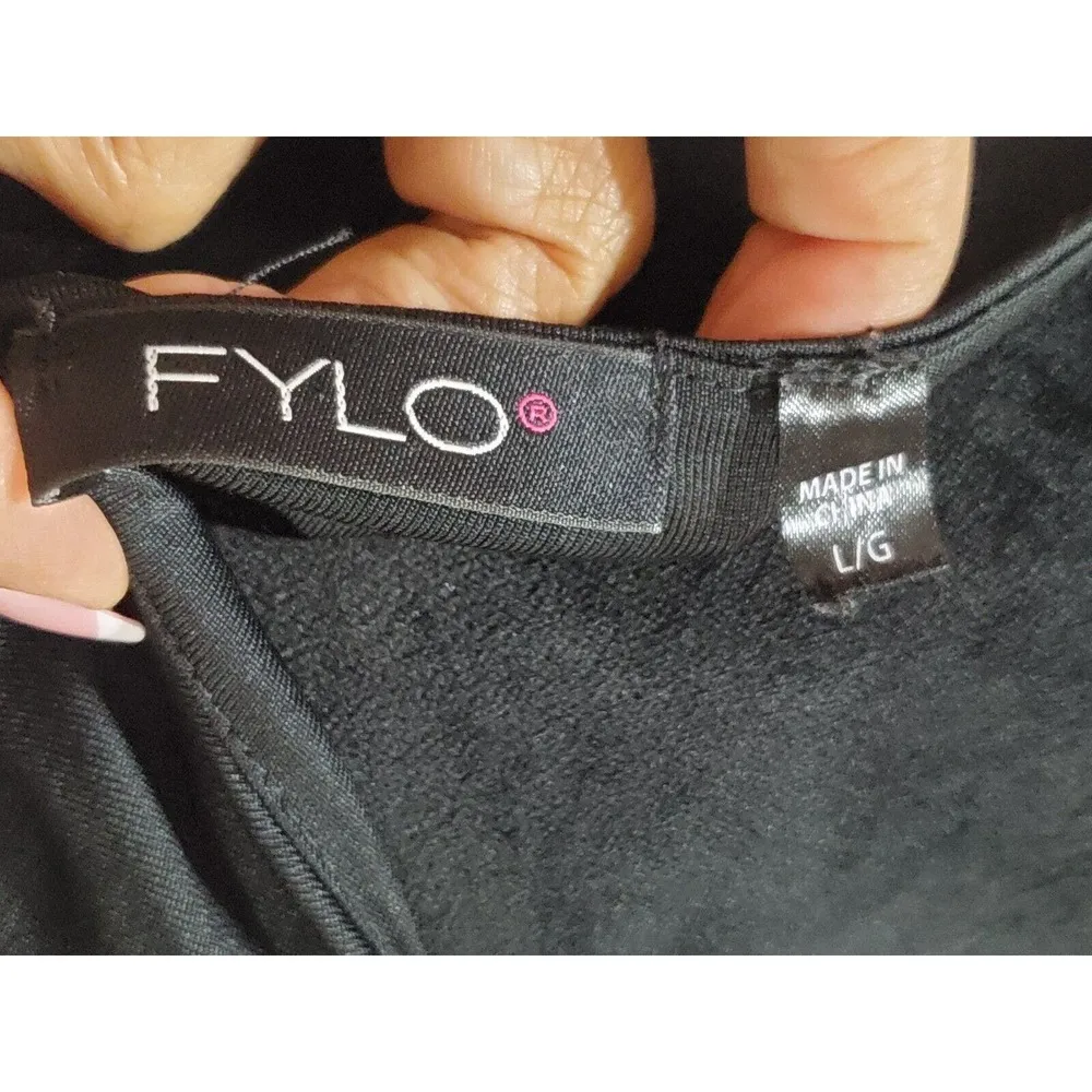 FYLO Women's Black & Beige Jeweled Round Neck Sleeveless Top Blouse Size L/G Size L - Image 7