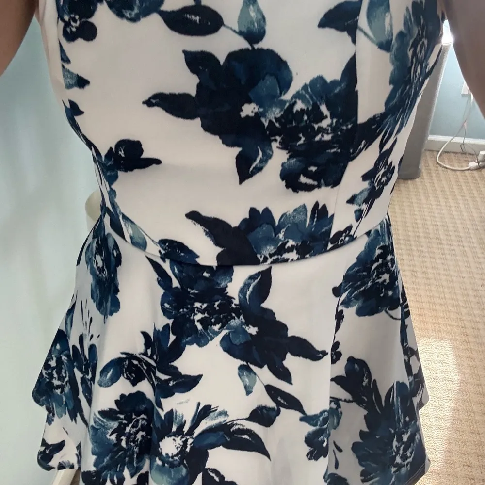 Francesca’s blue and white flare dress - Image 3