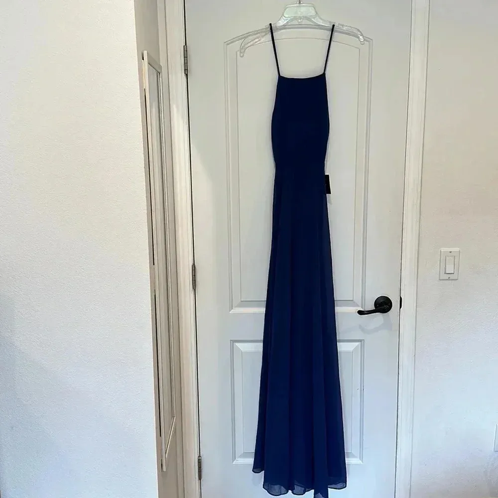 NWT Lulus Mythical Kind of Love Navy Blue Maxi Dress Sz S - Image 5