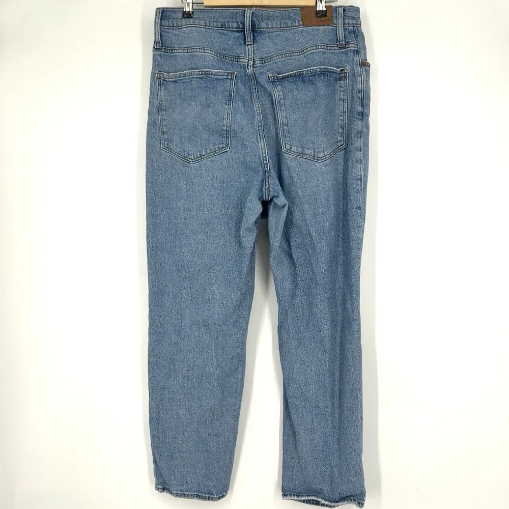Madewell Perfect Vintage Straight Jeans Reinhart Wash Ripped High Rise Size 32 - Image 7