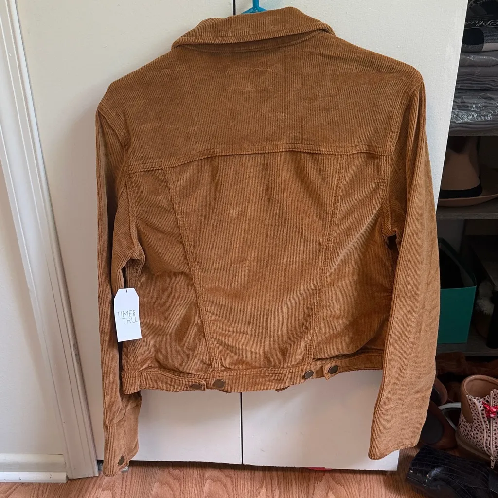 Time and Tru NWT Women Brown Corduroy Trucker Jacket Size S Cabincore Retro Chic - Image 3