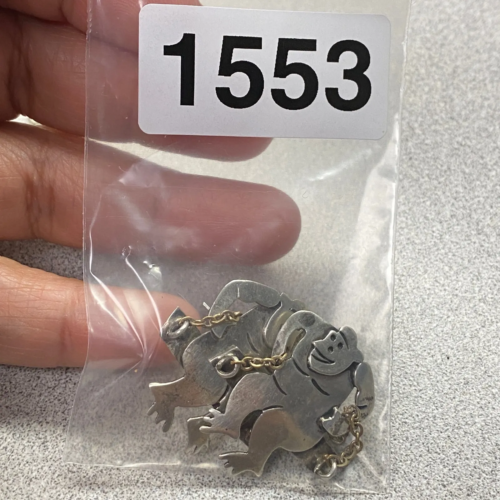 Vintage 925 Mexico Silver Whimsical Monkey Earrings Novelty Swinging Old Money - Image 9