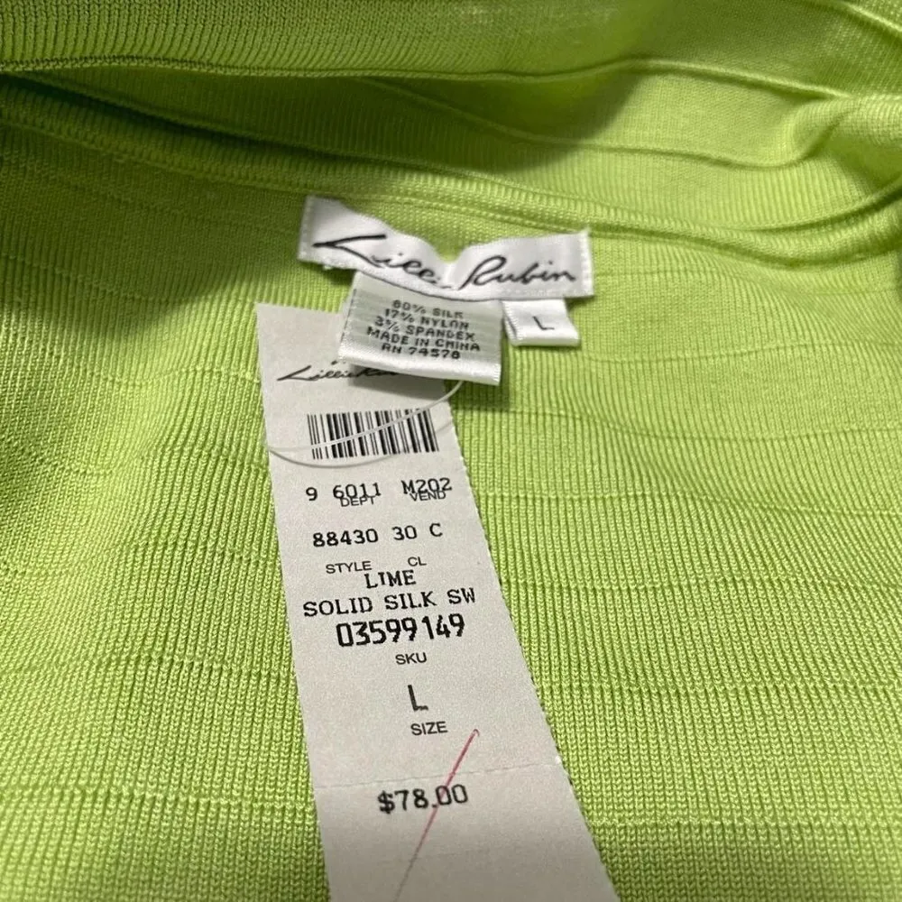 NEW Lillie Rubin Size Large Top Blouse Off The Shoulder Silk Blend $78 - Image 5