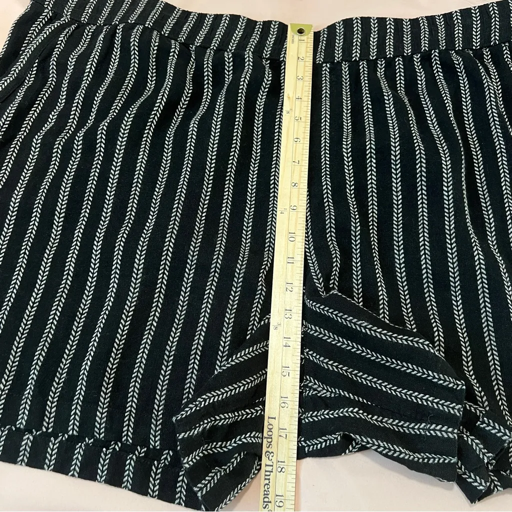 Sonoma Black & White Linen Blend Chevron Striped‎ Pull On Easy Short NWT Size 3X - Image 9