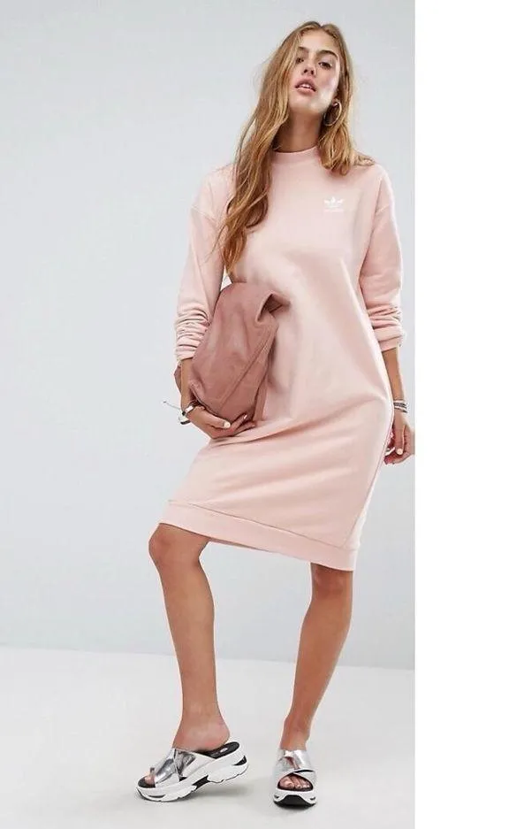 Pastel Pink Sweat Dress - Image 5