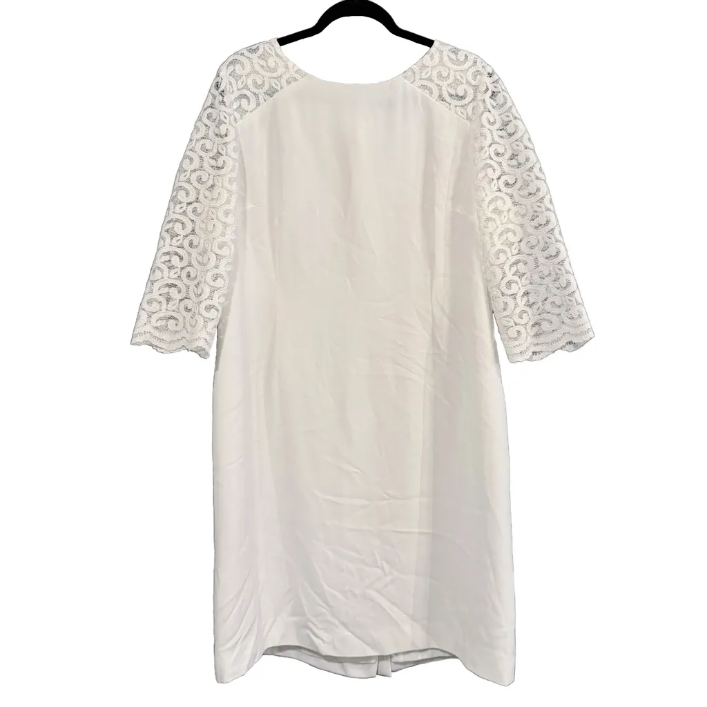 Preston & York Ivory Lace Sleeve Dress Size 18 - Image 2
