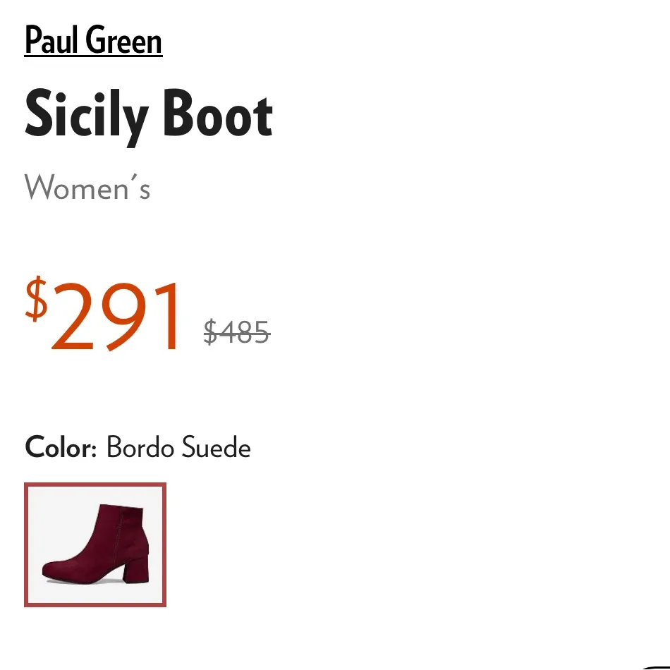 EUC Paul Green Leather Sicily Ankle Boots Deep Red Size 6.5 - Image 12