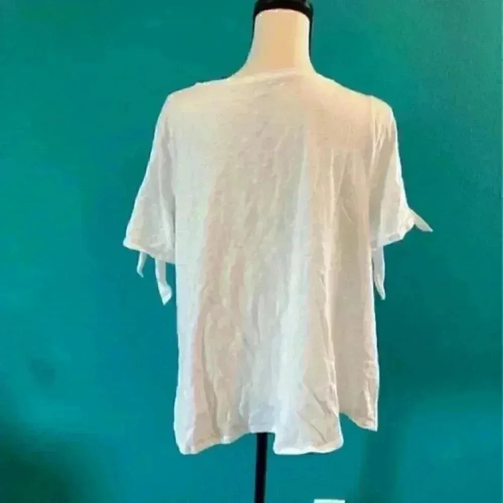 ⭐️ St. John bay white shirt with tie shoulder details - Image 4