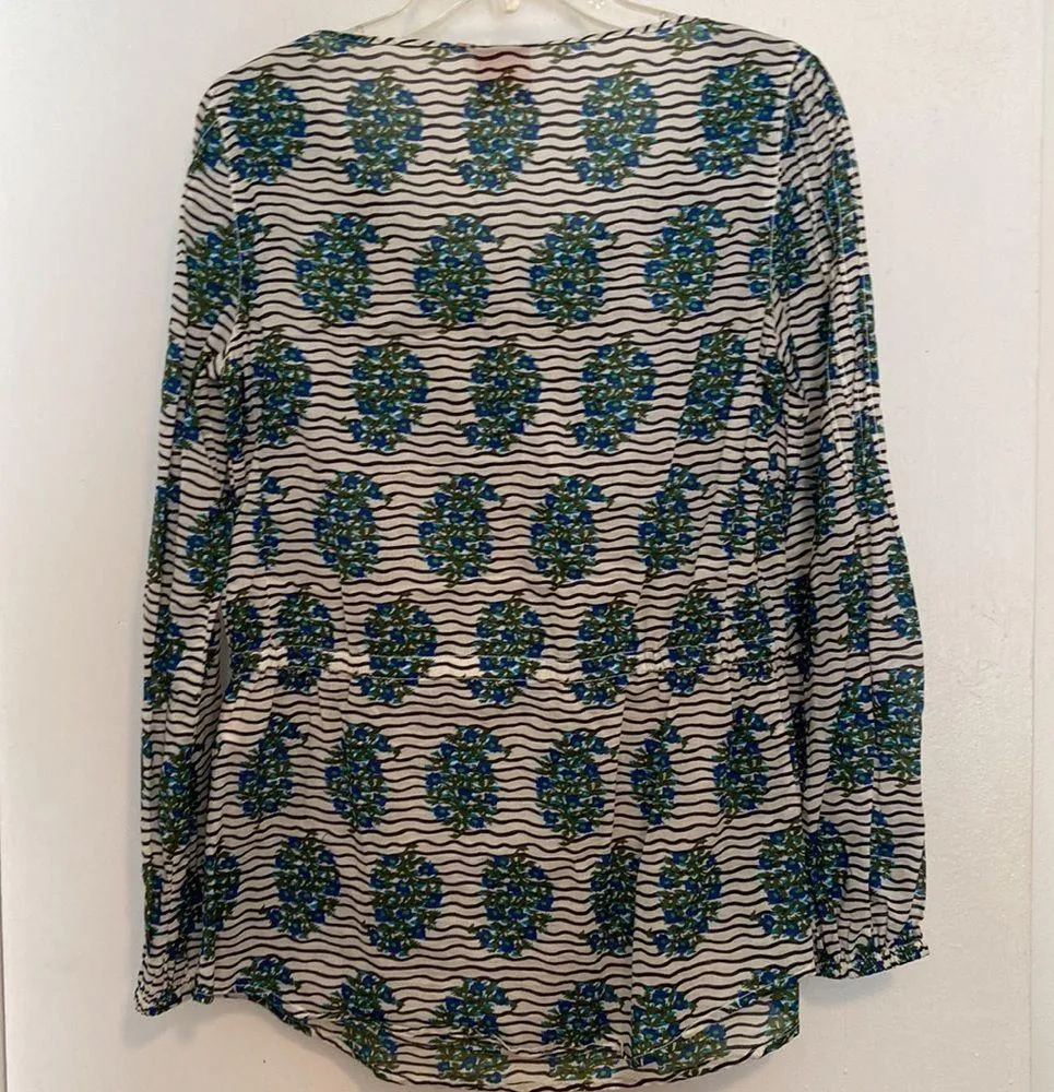 Tory Burch Evelina Cotton Blouse in Green - Image 7