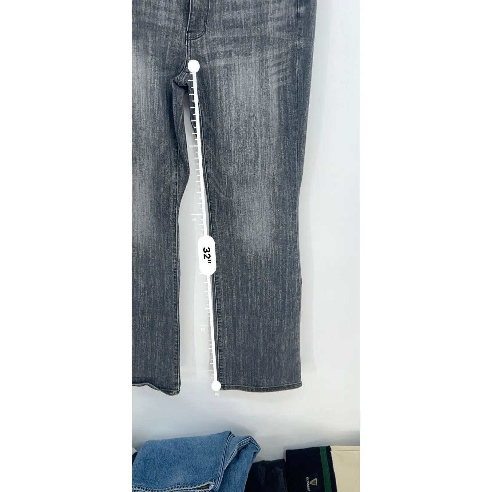 WHBM The Everyday Soft Boot Jeans Womens 12 Mid Rise Curvy Black Denim Bin9 - Image 5