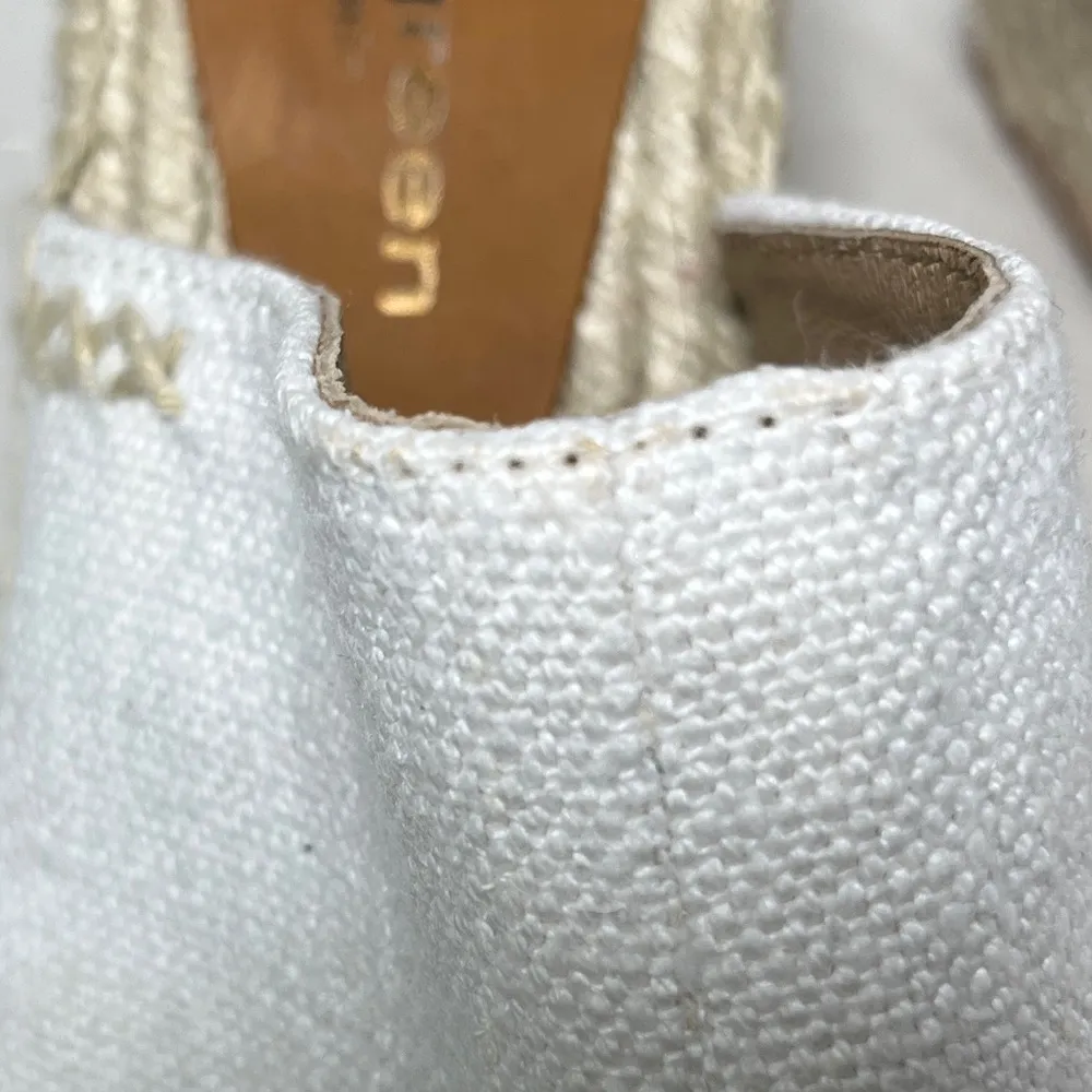 Patricia Green NWOT Shen Espadrille Mules White Linen sz 7 - Image 5