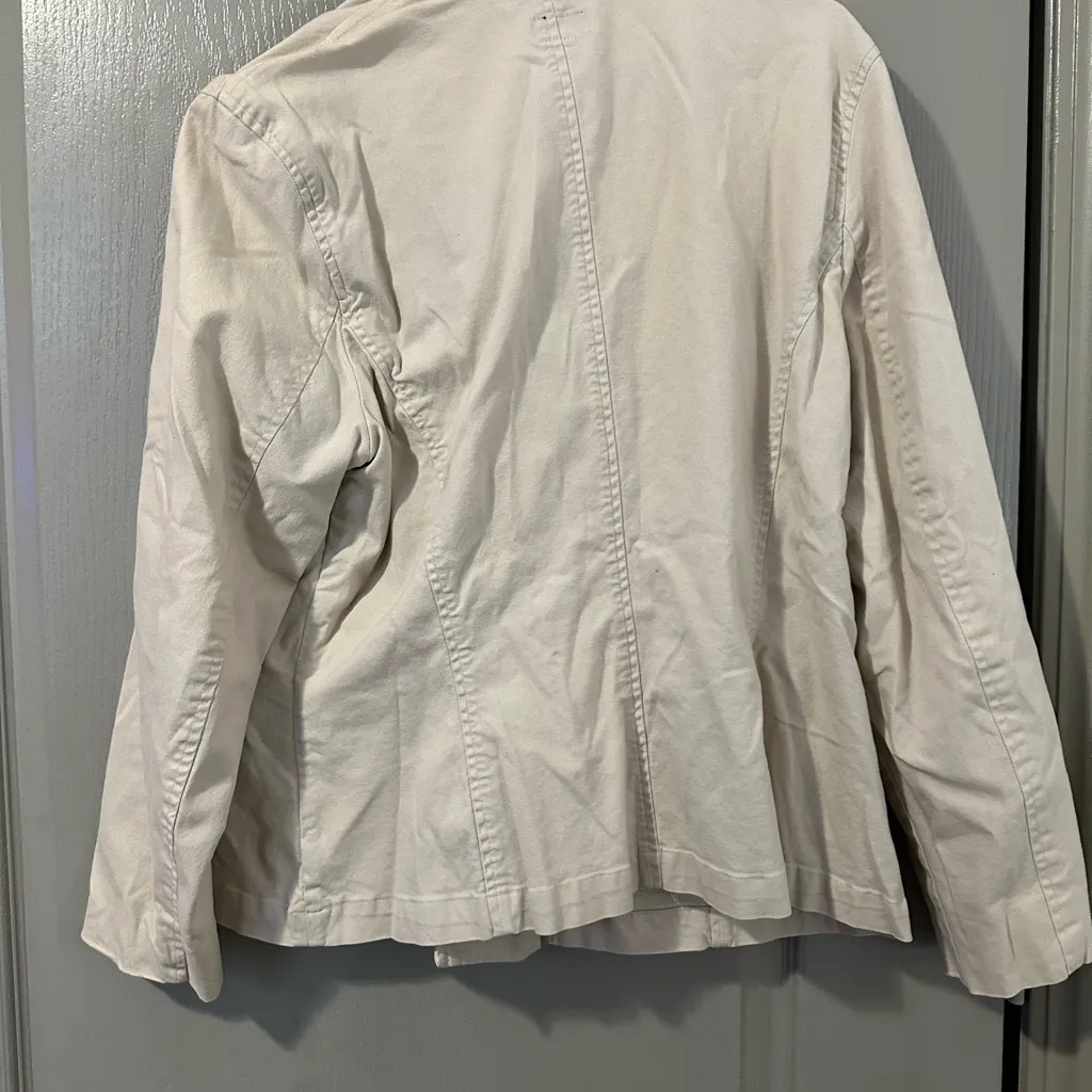 Mossimo Tan Khaki Jacket Safari Style Button Jacket Casual Utility Stretch Size L - Image 2