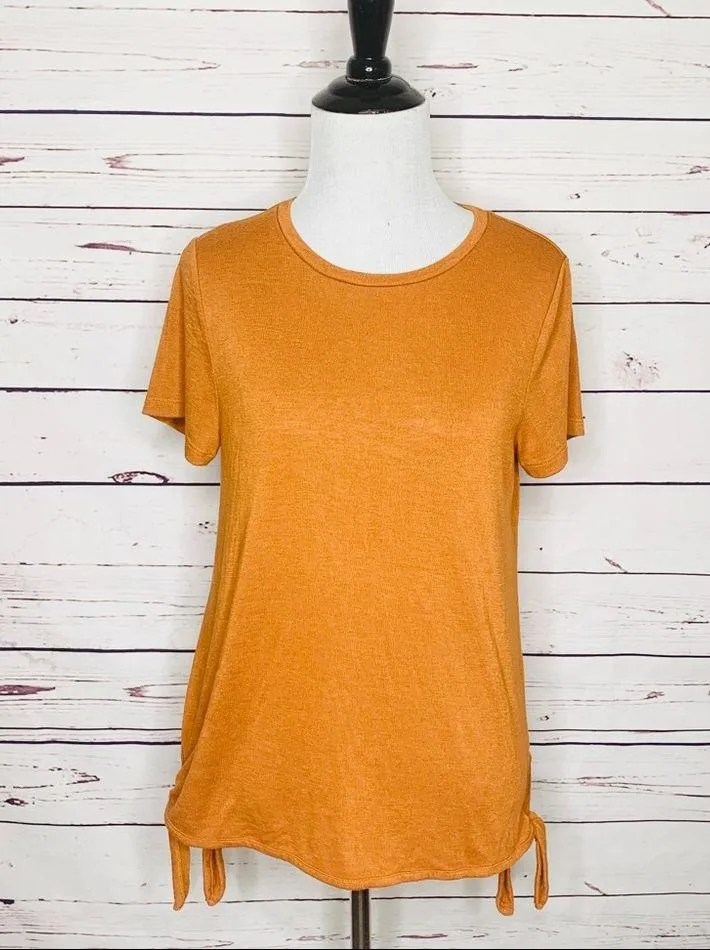 Universal Thread Orange Side Tie Casual Summer T-Shirt Size Small - Image 12