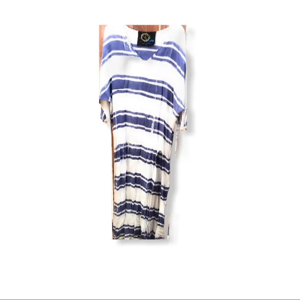 Blue Life Striped‎ Hooded Maxi Dress - Image 9