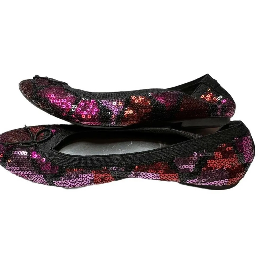 Cherokee Sparkle Sequin Purple and Red Flats Size 2 - Image 6