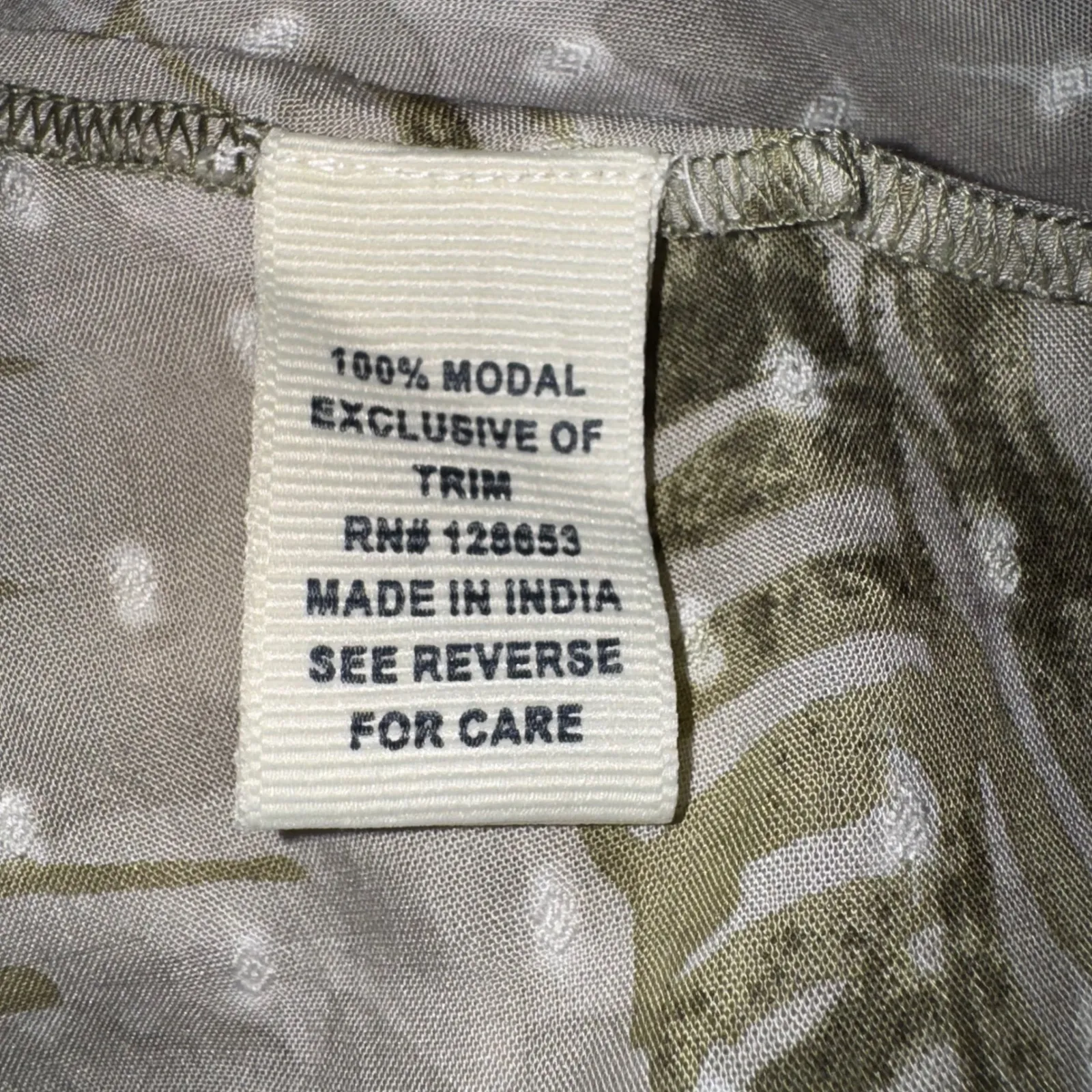 Lucky & Coco Womens Dress Medium M Gray Green White Leaf Print Long‎ Sleeve - Image 8