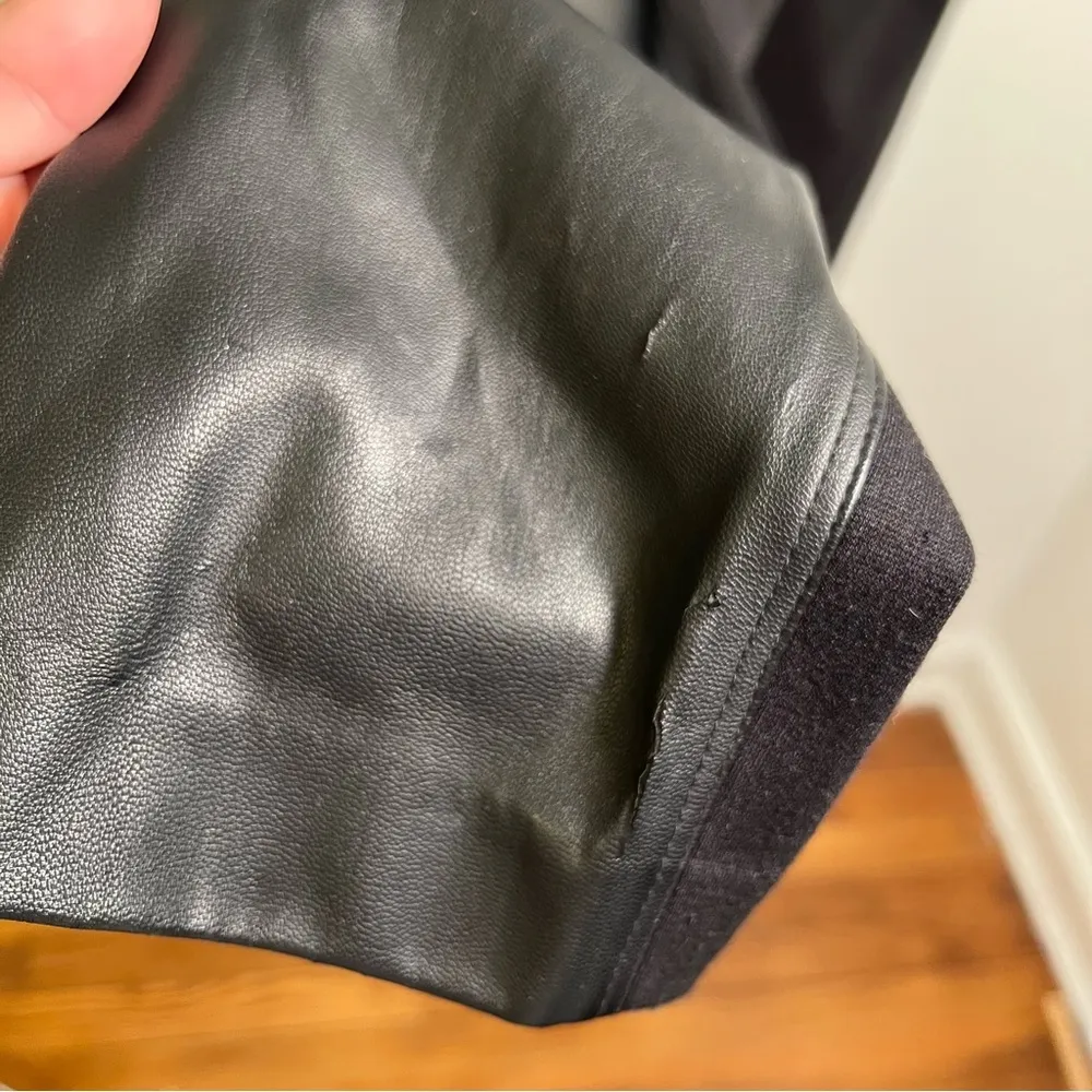 Ellen Tracy Faux Leather Mixed Media Leggings Black - Image 13