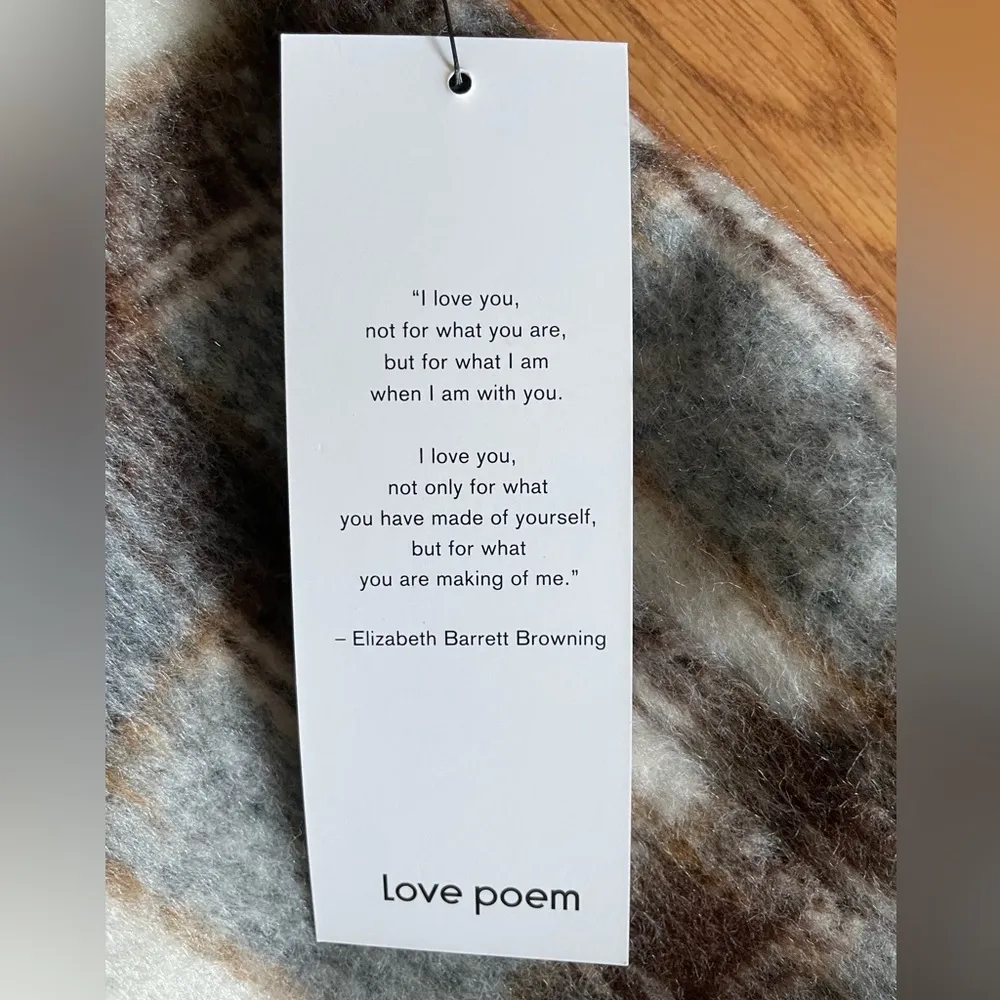 NEW Love Poem Cream Brown and Blue Plaid Jacket Shacket Sz M Size M - Image 9