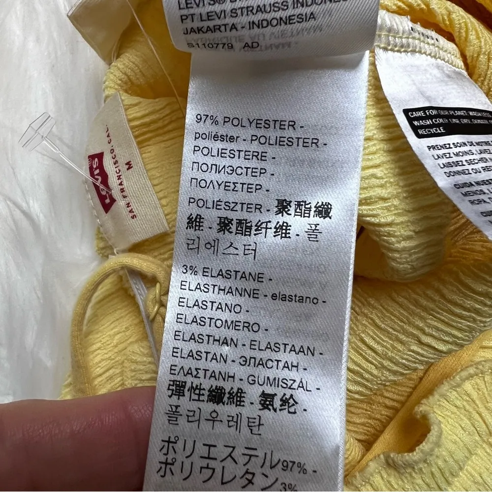 Levi’s Yellow Clair Tank Top. Size Medium. New With Tags. - Image 8