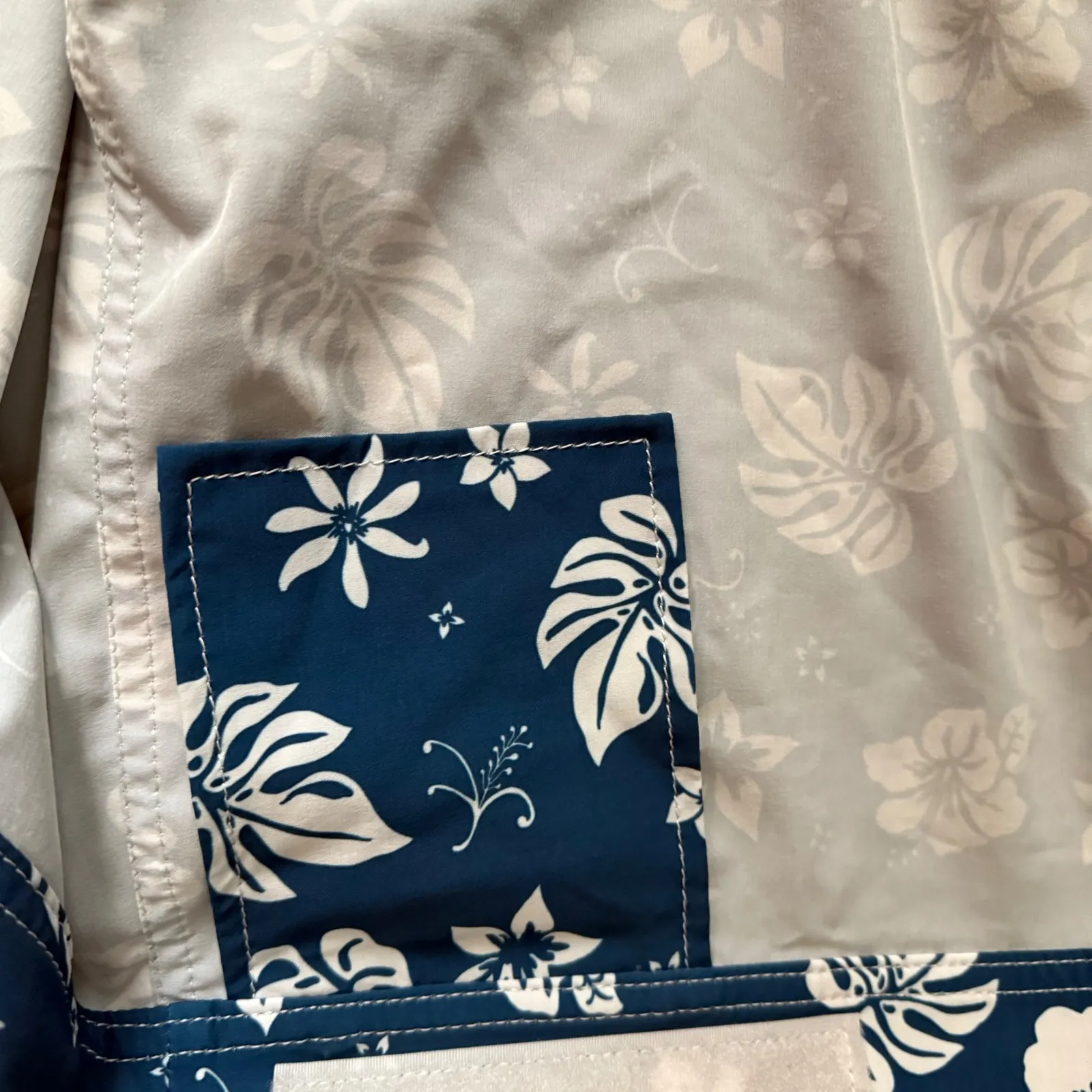 VTG Birdwell Beach Britches‎ Blue Floral Swim Skirt Women's Sz L Made in USA Size L - Image 9