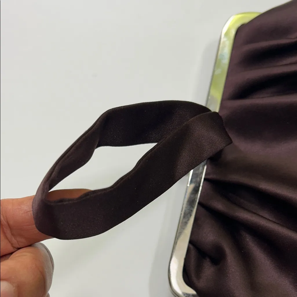Chic Satin Brown Clutch - Image 6