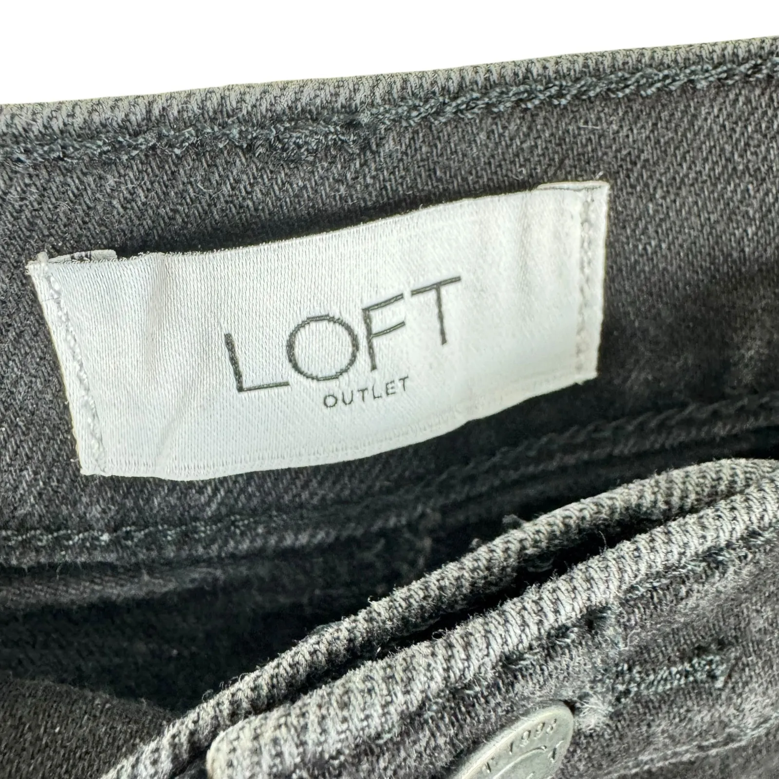 LOFT Black Cotton Mid Rise Bootcut Jeans Size 10 - Image 4