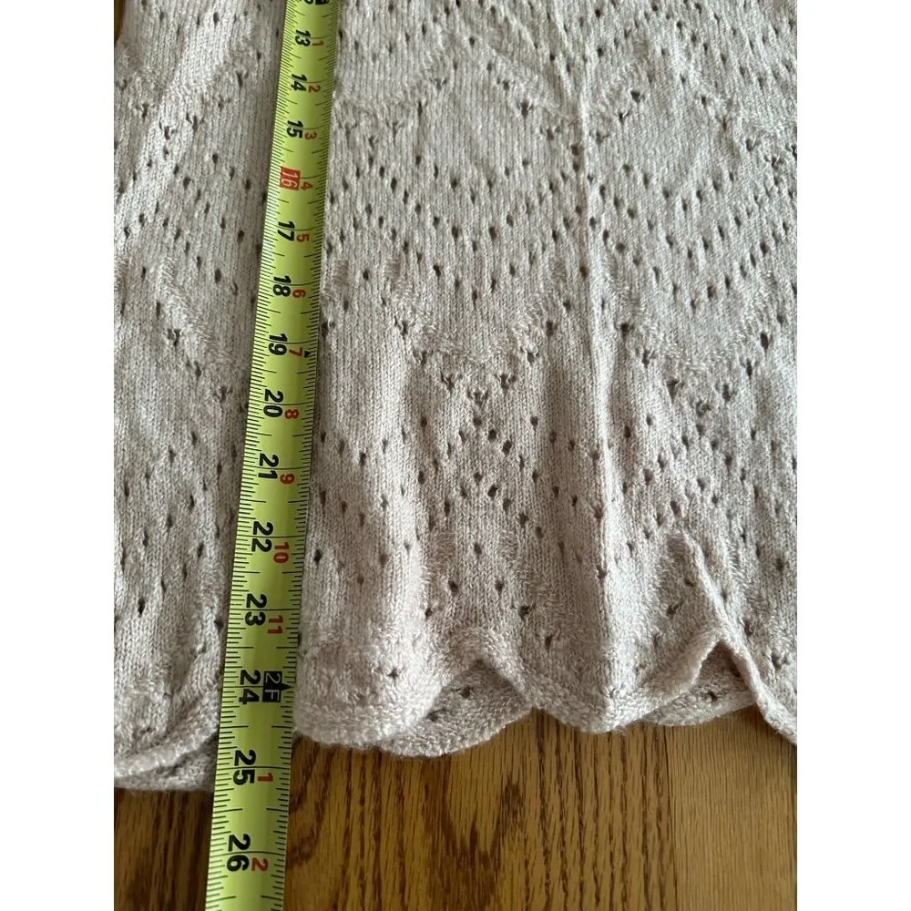 Lauren Conrad 3/4 Bell Sleeves Hem Crochet Knit Relaxed fit Cream - Image 8
