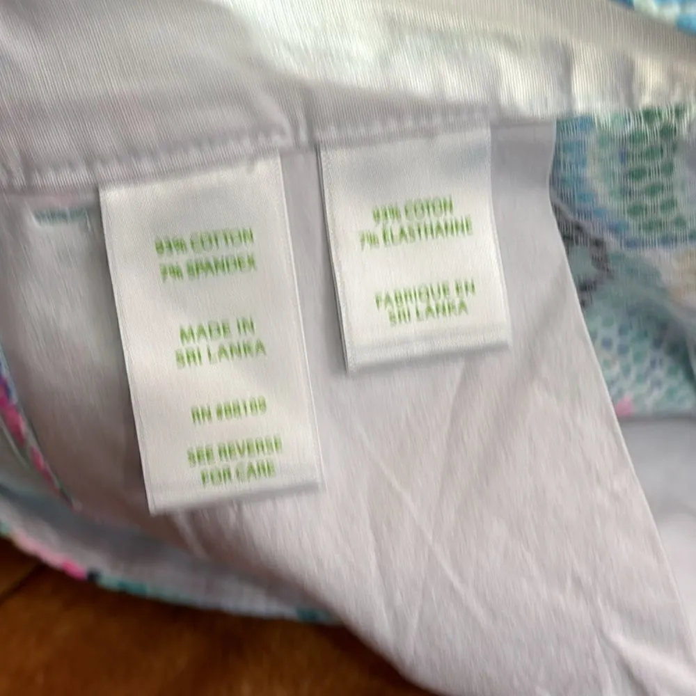 NWOT Lilly Pulitzer Shorts Malie Stretch Multi Lookin Sharp Pink Blue Green 4 - Image 7