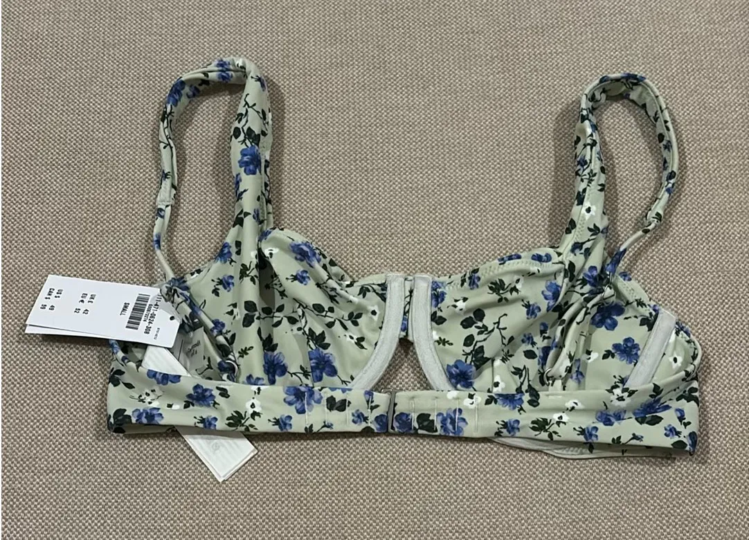 Abercrombie and fitch green and blue floral 3 piece swimsuit set - Image 2