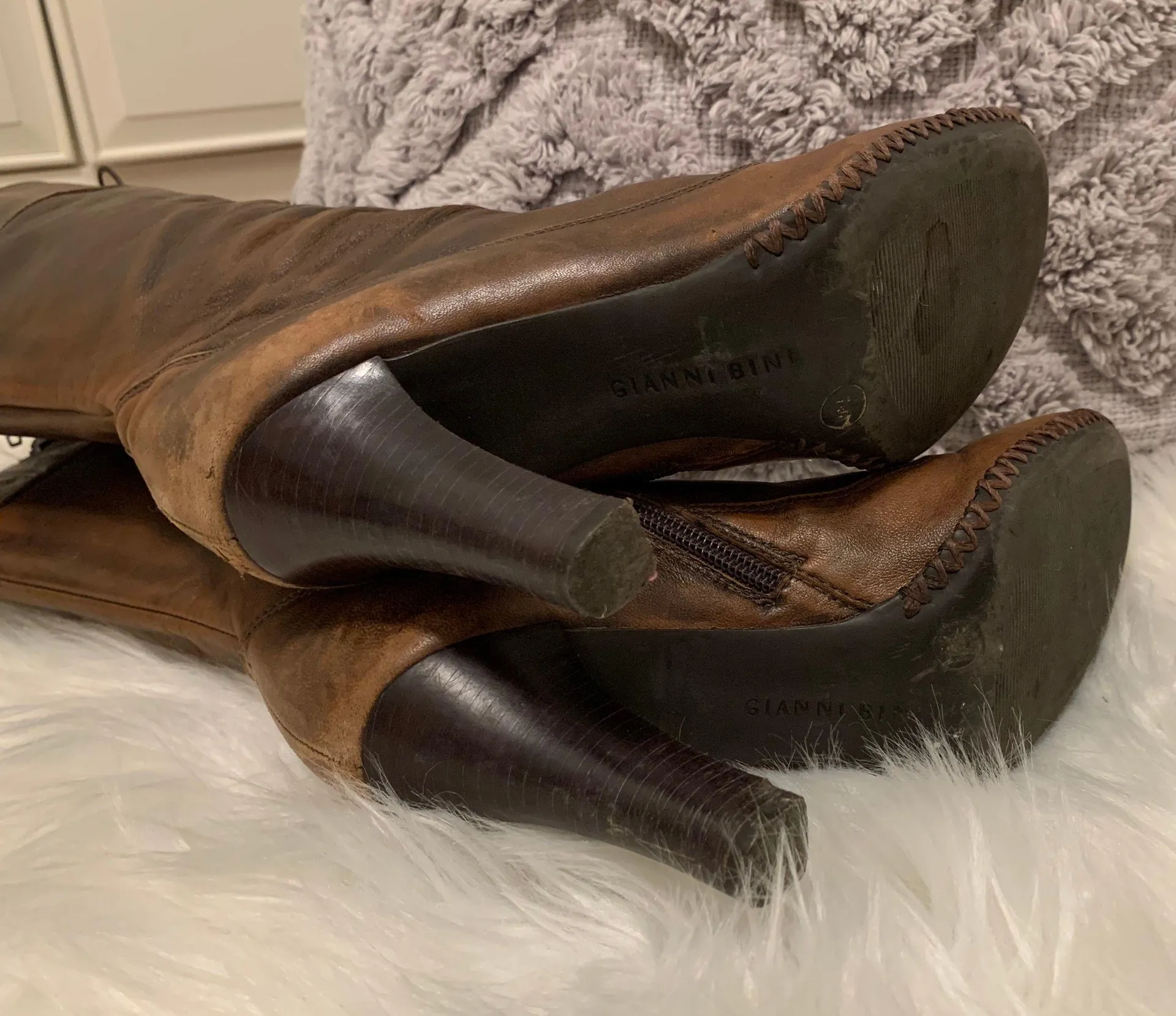 Gianni Bini Leather High Heel Boots - Image 6