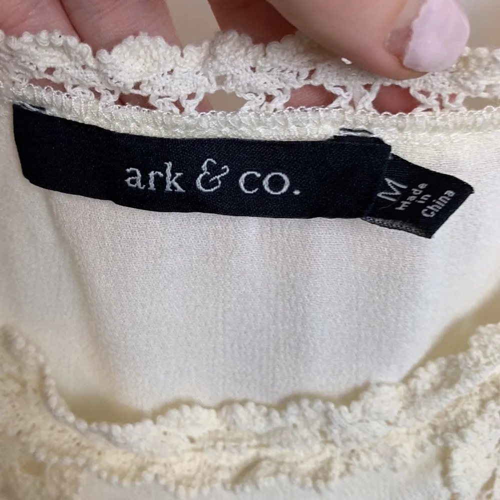 Ark & Co Cream Cold Shoulder Quarter Sleeve Shirt - Image 4