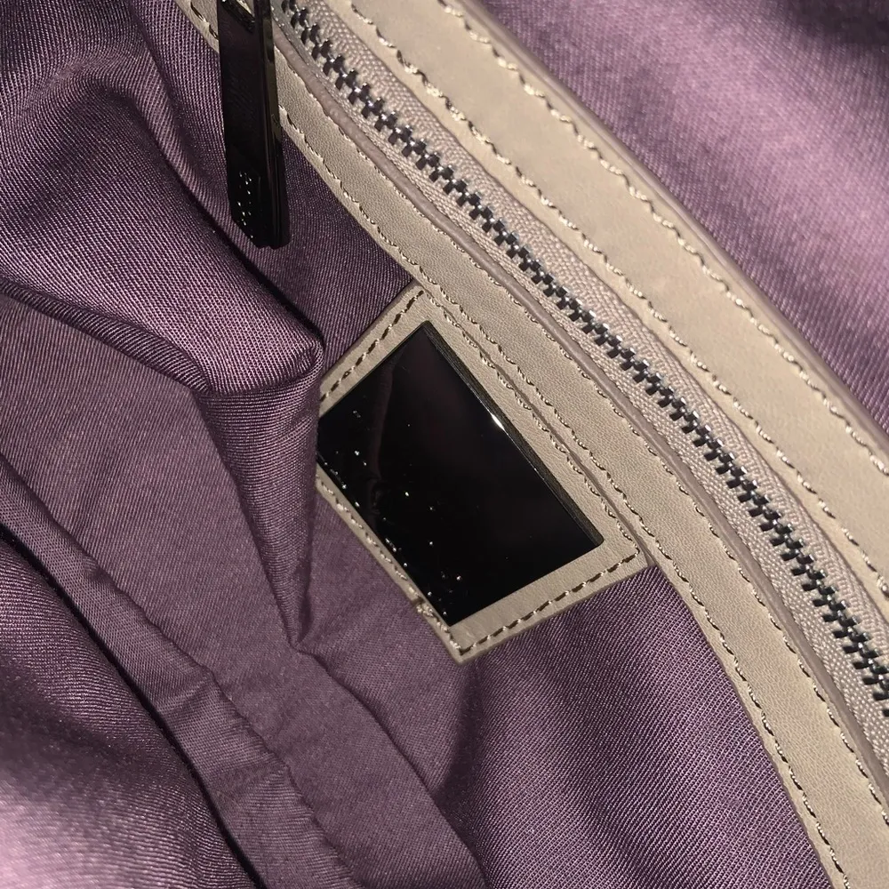 Beige Leather Satchel Bag kooba crossbody fall casual logo designer boho $300 - Image 2