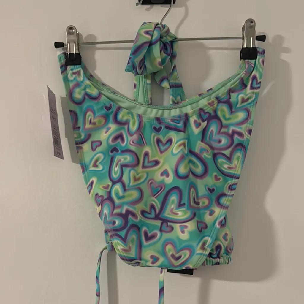 Multicolor Heart Pattern Swimsuit - Image 7