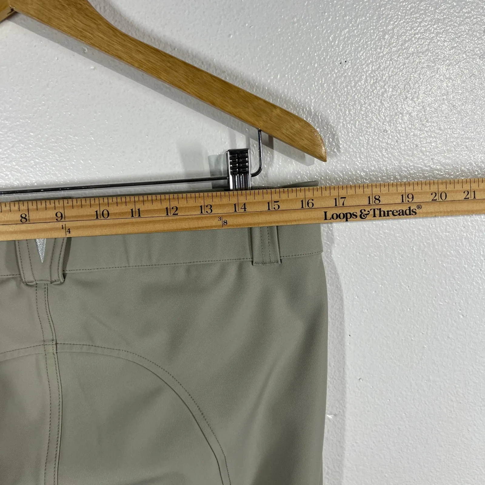 Kerrits Women's Equestrian Riding Breeches Size L Olive Green Silicone Knee Grip - Image 6