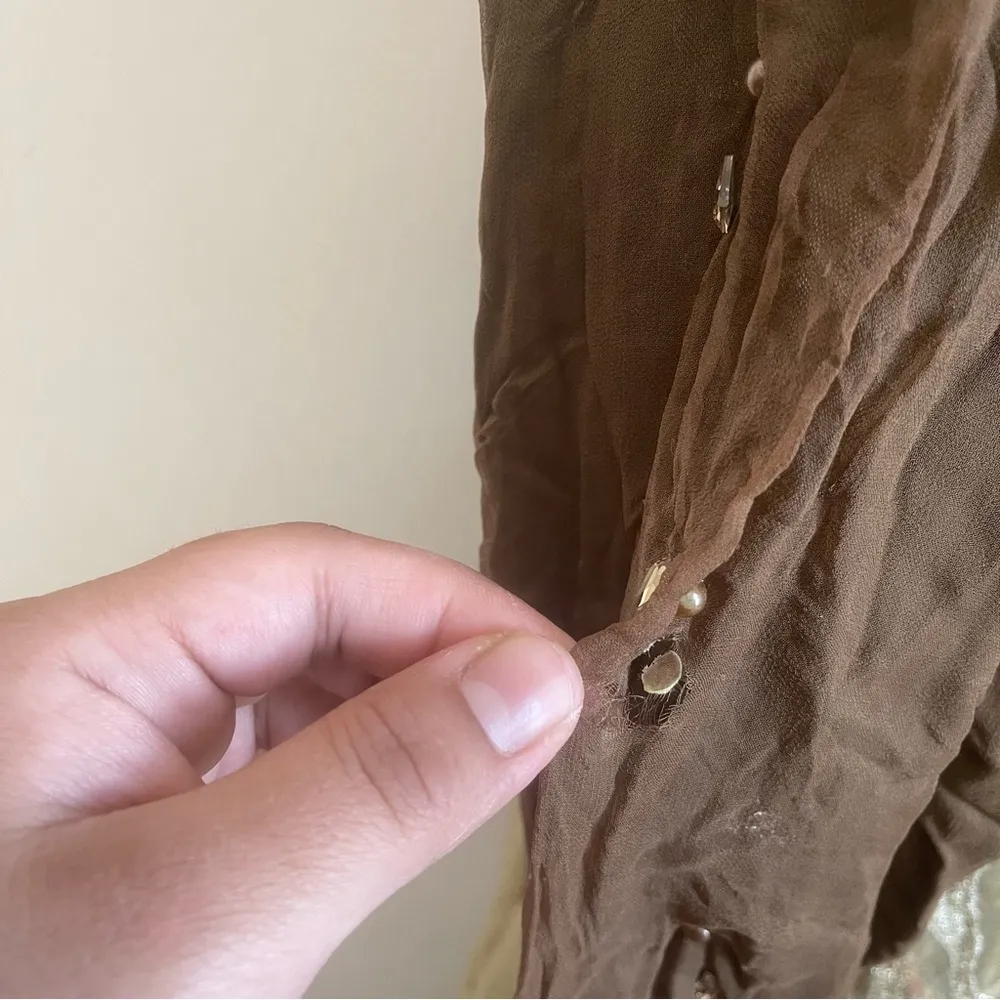 Pakistani Indian Desi Party Wear Maxi Dress (Flawed) Refer to pics Color Green - Image 11