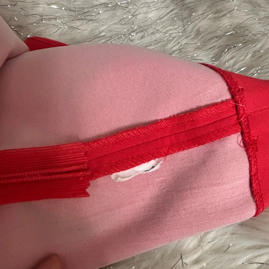 Zara Red Skirt Shorts with detail on the lower part of the Front Size USA L EURL - Image 6