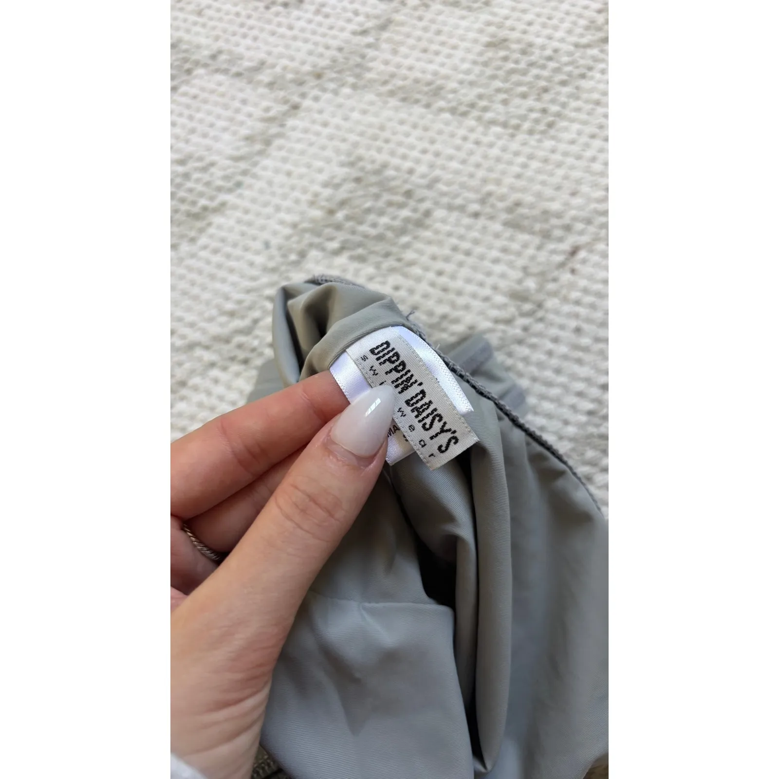 0124. NWT Dippin Daisys Sassy & Chic Gray Lace-Up Back One-Piece Swimsuit - Image 4