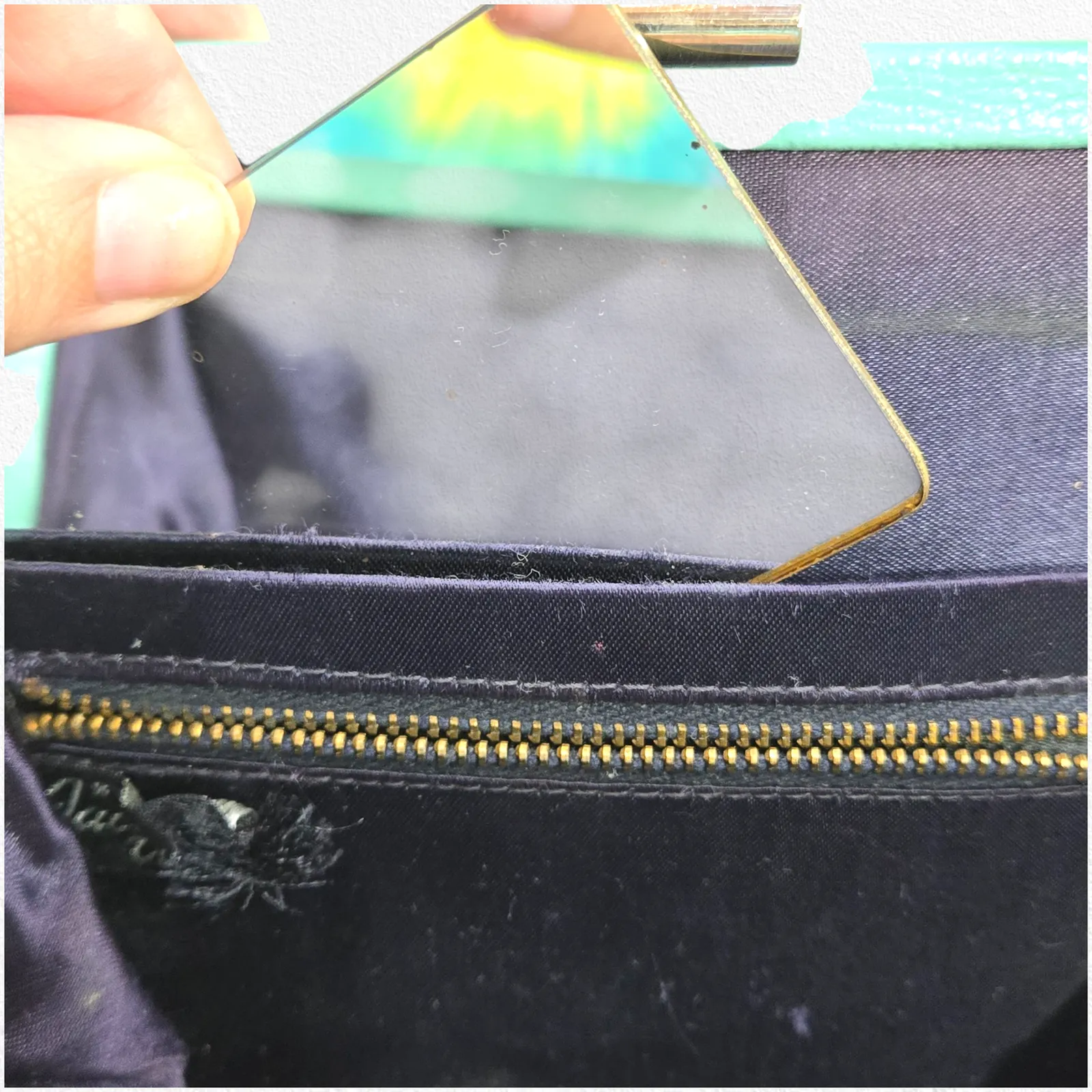 Vintage 50s Leather Handbag Robins Egg Blue Top Handle Purse Bass by Jacqueline - Image 4