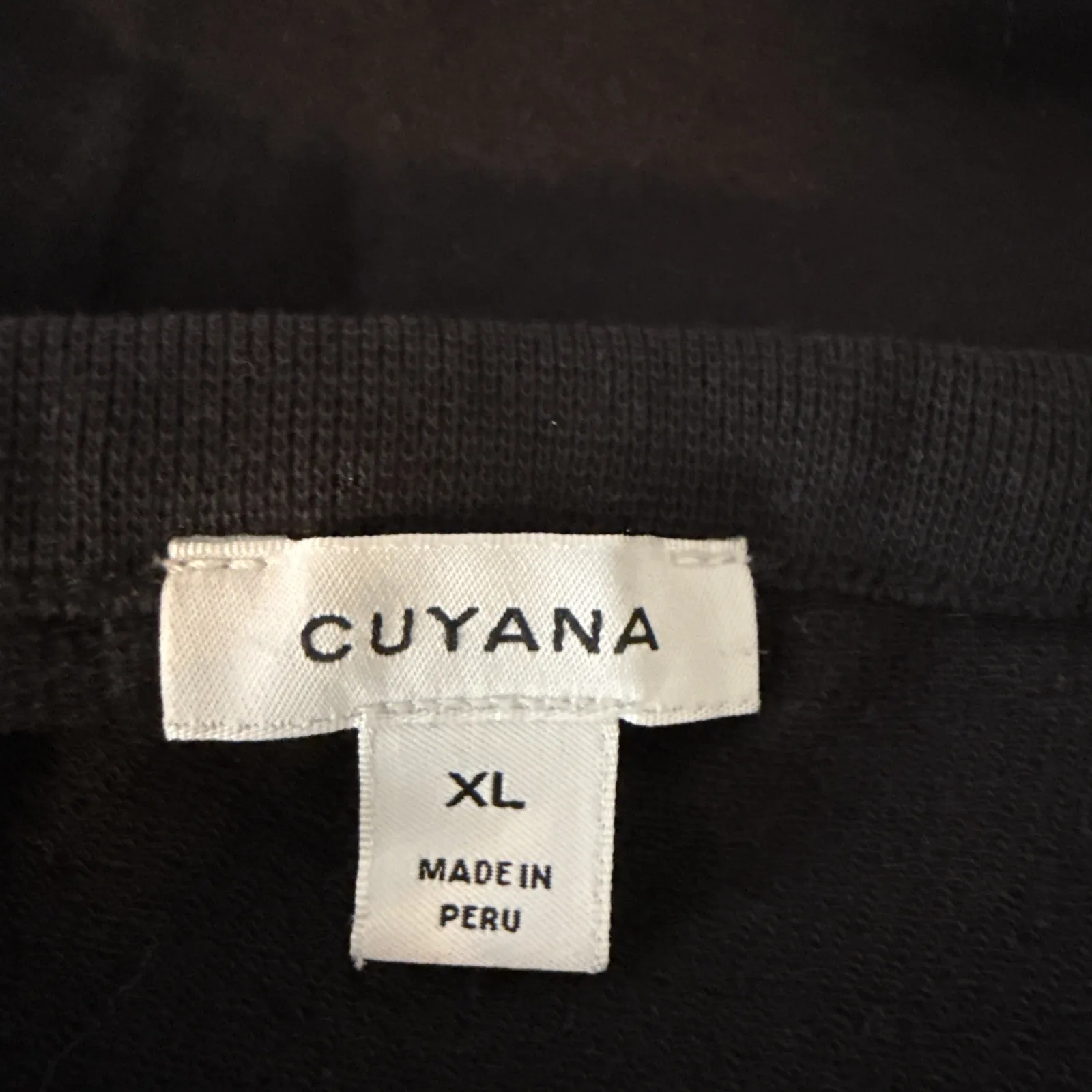 Cuyana French Terry Black Pima Cotton Sweater Sweatshirt Size XL Pleat Back - Image 7